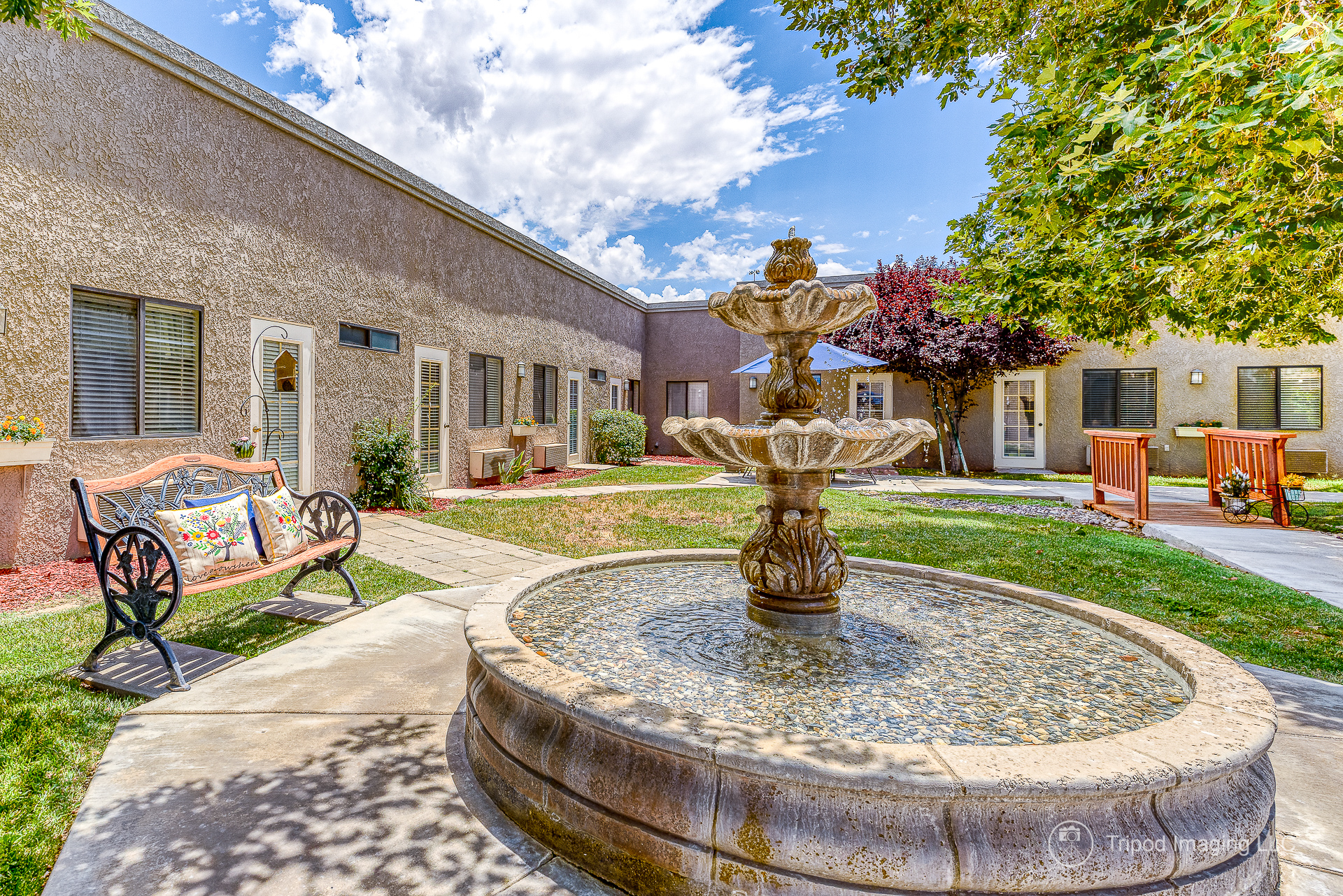 image of courtyard with chairs and tables